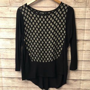 Lucky Brand Knit Top With Hi Lo Hem